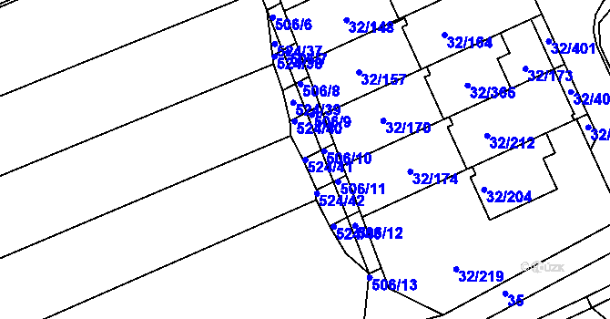 Parcela st. 524/41 v KÚ Česká, Katastrální mapa