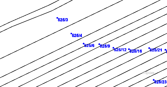 Parcela st. 525/6 v KÚ Česká, Katastrální mapa
