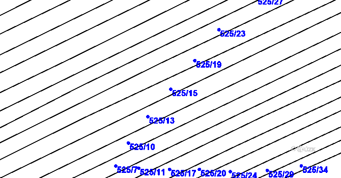 Parcela st. 525/15 v KÚ Česká, Katastrální mapa