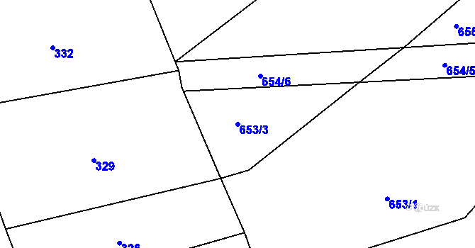 Parcela st. 653/3 v KÚ Česká, Katastrální mapa