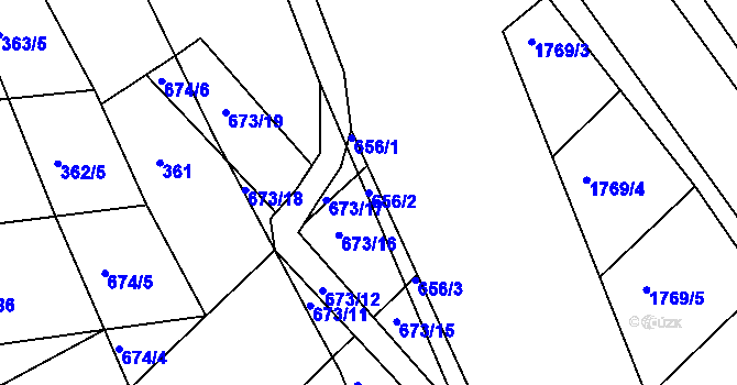 Parcela st. 656/2 v KÚ Česká, Katastrální mapa