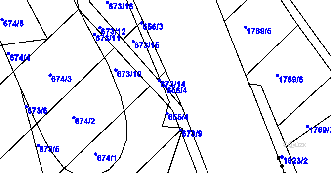 Parcela st. 656/4 v KÚ Česká, Katastrální mapa