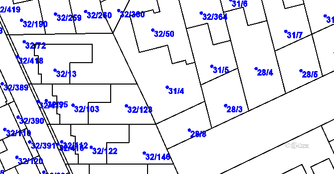 Parcela st. 31/4 v KÚ Česká, Katastrální mapa