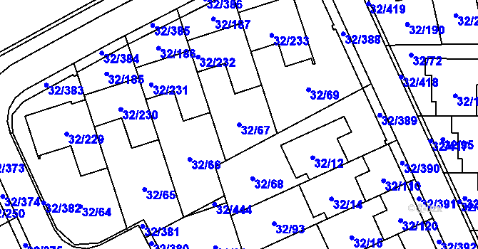 Parcela st. 32/67 v KÚ Česká, Katastrální mapa