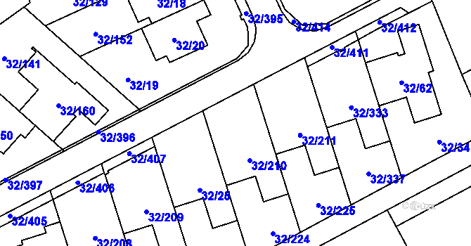 Parcela st. 32/179 v KÚ Česká, Katastrální mapa