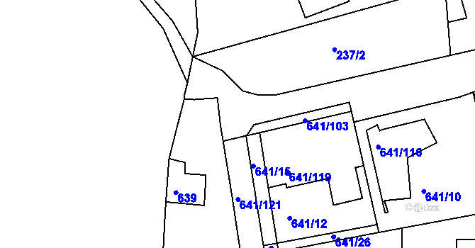 Parcela st. 641/30 v KÚ Česká, Katastrální mapa