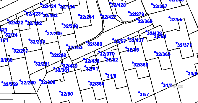 Parcela st. 32/370 v KÚ Česká, Katastrální mapa
