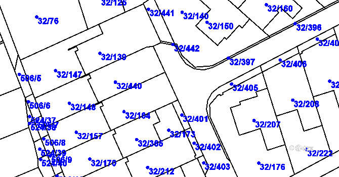 Parcela st. 32/400 v KÚ Česká, Katastrální mapa