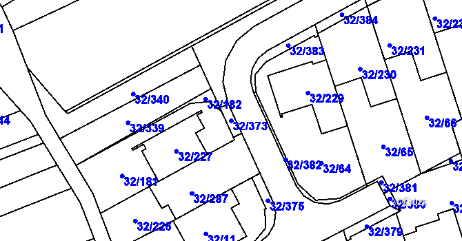 Parcela st. 32/373 v KÚ Česká, Katastrální mapa