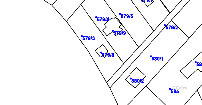 Parcela st. 579/8 v KÚ Česká, Katastrální mapa
