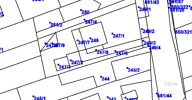 Parcela st. 247/8 v KÚ Česká, Katastrální mapa
