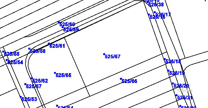 Parcela st. 525/67 v KÚ Česká, Katastrální mapa