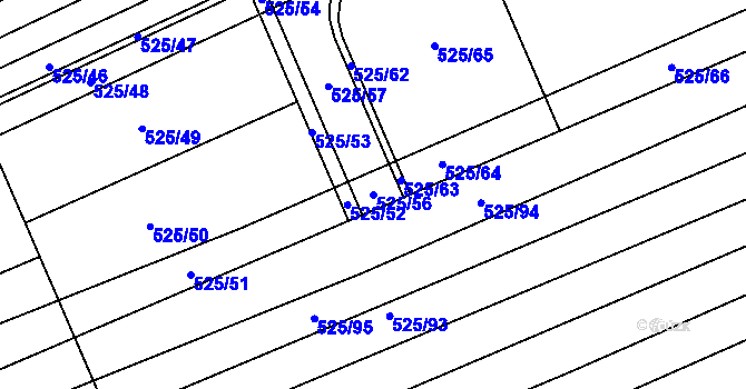Parcela st. 525/56 v KÚ Česká, Katastrální mapa