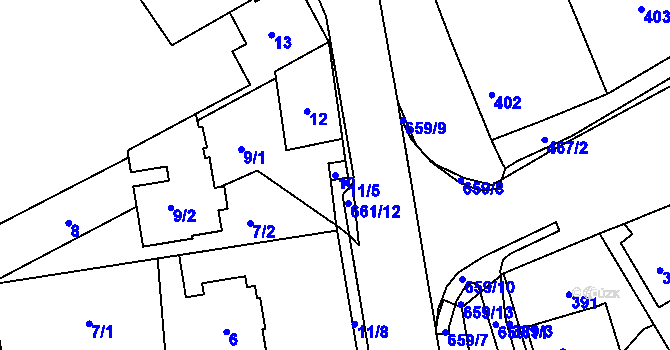 Parcela st. 10 v KÚ Česká, Katastrální mapa