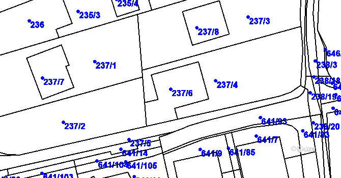 Parcela st. 237/6 v KÚ Česká, Katastrální mapa