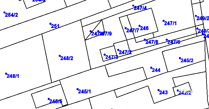 Parcela st. 247/3 v KÚ Česká, Katastrální mapa