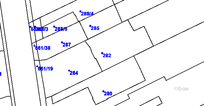 Parcela st. 282 v KÚ Česká, Katastrální mapa