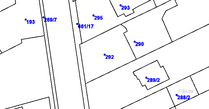 Parcela st. 292 v KÚ Česká, Katastrální mapa