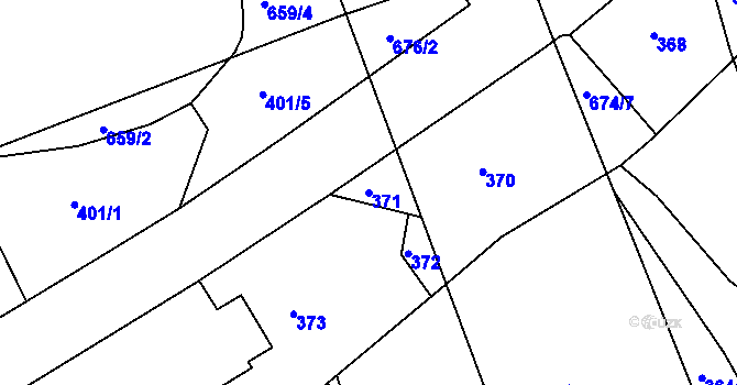 Parcela st. 371 v KÚ Česká, Katastrální mapa