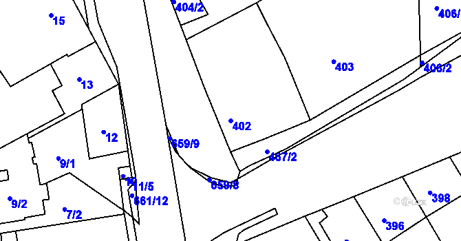 Parcela st. 402 v KÚ Česká, Katastrální mapa