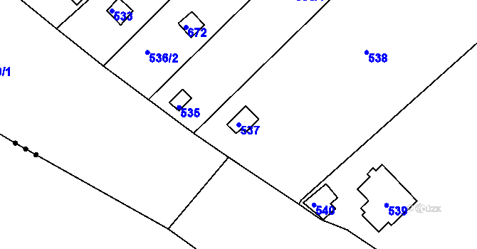 Parcela st. 537 v KÚ Česká, Katastrální mapa