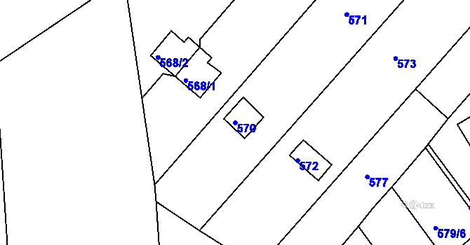 Parcela st. 570 v KÚ Česká, Katastrální mapa