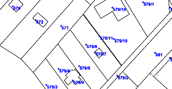 Parcela st. 579/6 v KÚ Česká, Katastrální mapa