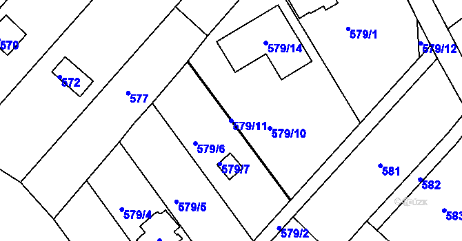 Parcela st. 579/11 v KÚ Česká, Katastrální mapa