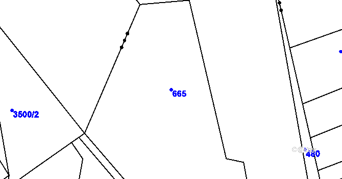 Parcela st. 665 v KÚ Česká, Katastrální mapa