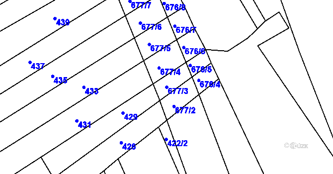 Parcela st. 677/3 v KÚ Česká, Katastrální mapa