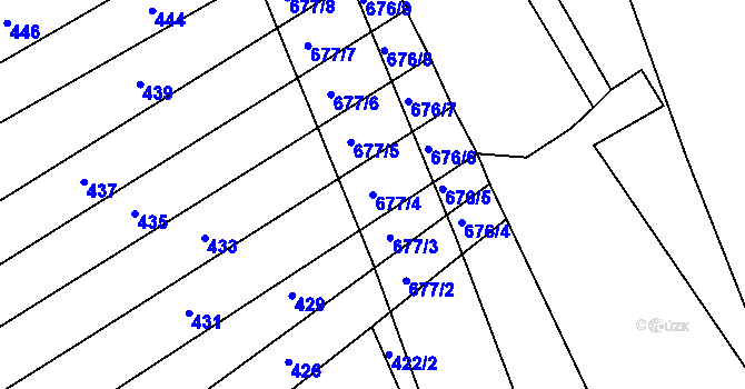 Parcela st. 677/4 v KÚ Česká, Katastrální mapa