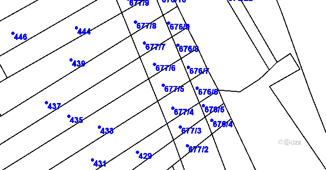 Parcela st. 677/5 v KÚ Česká, Katastrální mapa
