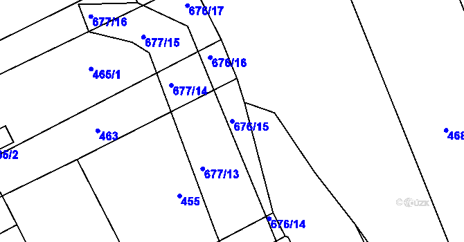Parcela st. 676/15 v KÚ Česká, Katastrální mapa