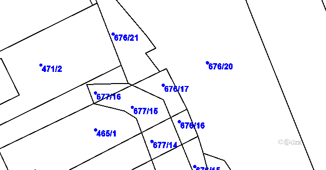 Parcela st. 676/17 v KÚ Česká, Katastrální mapa