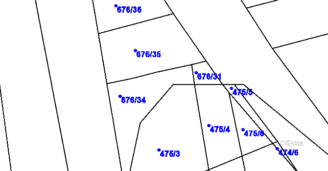 Parcela st. 676/32 v KÚ Česká, Katastrální mapa