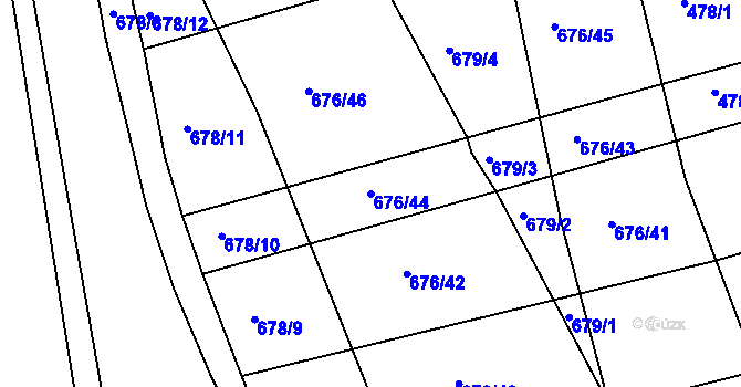 Parcela st. 676/44 v KÚ Česká, Katastrální mapa