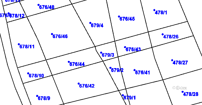Parcela st. 679/3 v KÚ Česká, Katastrální mapa