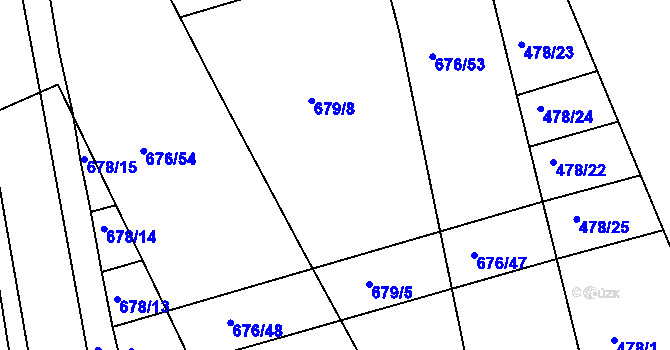 Parcela st. 679/7 v KÚ Česká, Katastrální mapa