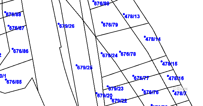 Parcela st. 679/24 v KÚ Česká, Katastrální mapa