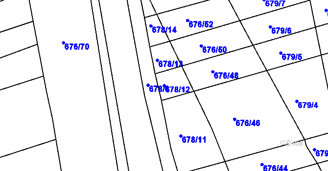 Parcela st. 678/12 v KÚ Česká, Katastrální mapa