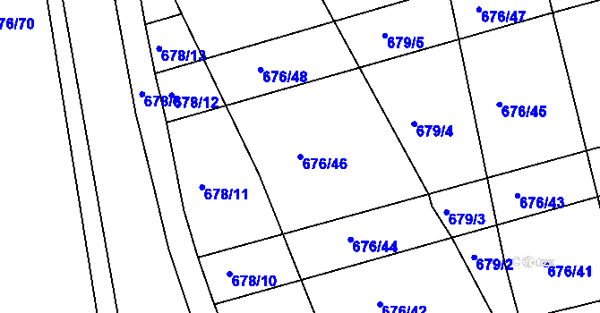 Parcela st. 676/46 v KÚ Česká, Katastrální mapa