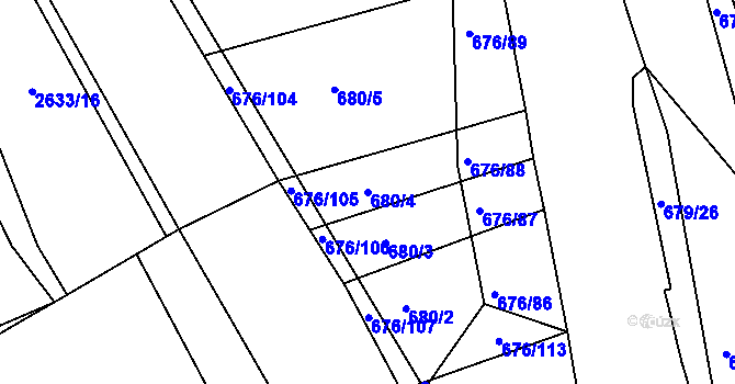 Parcela st. 680/4 v KÚ Česká, Katastrální mapa