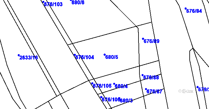 Parcela st. 680/5 v KÚ Česká, Katastrální mapa