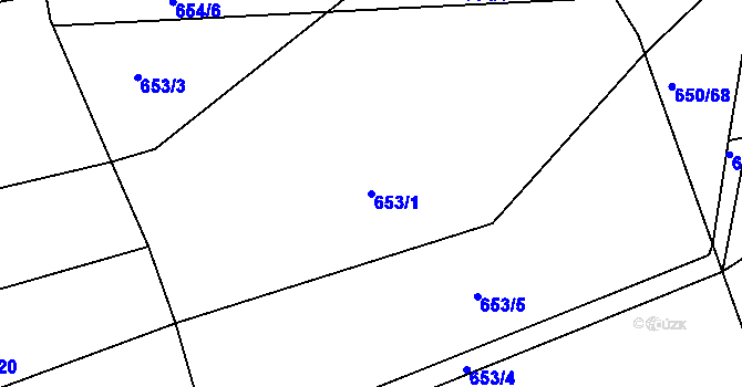 Parcela st. 653/1 v KÚ Česká, Katastrální mapa