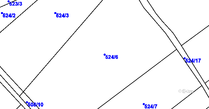 Parcela st. 524/6 v KÚ Česká, Katastrální mapa