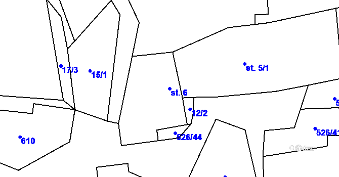 Parcela st. 6 v KÚ Cibotín, Katastrální mapa