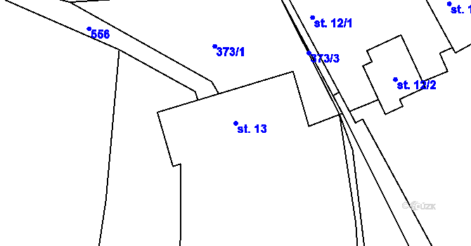 Parcela st. 13 v KÚ Cibotín, Katastrální mapa