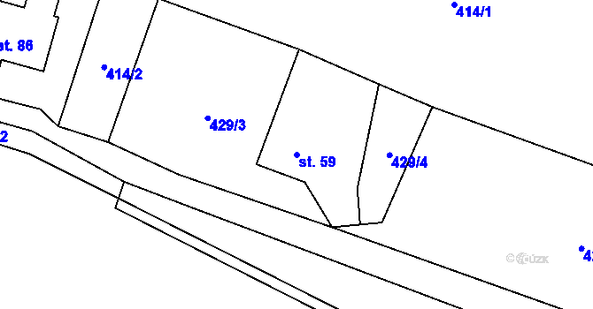 Parcela st. 59 v KÚ Cibotín, Katastrální mapa