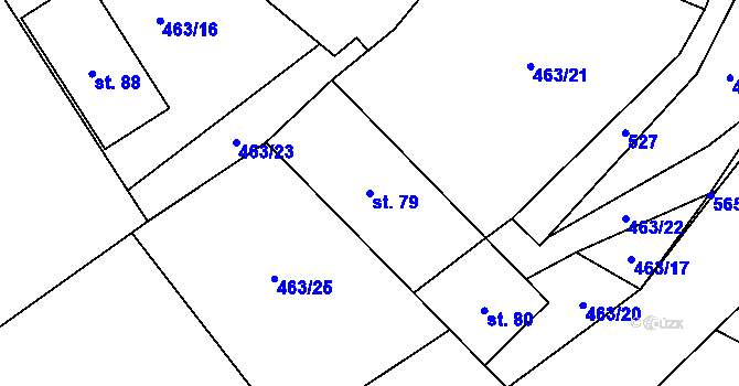 Parcela st. 79 v KÚ Cibotín, Katastrální mapa