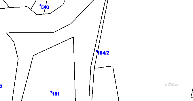 Parcela st. 184/2 v KÚ Cibotín, Katastrální mapa